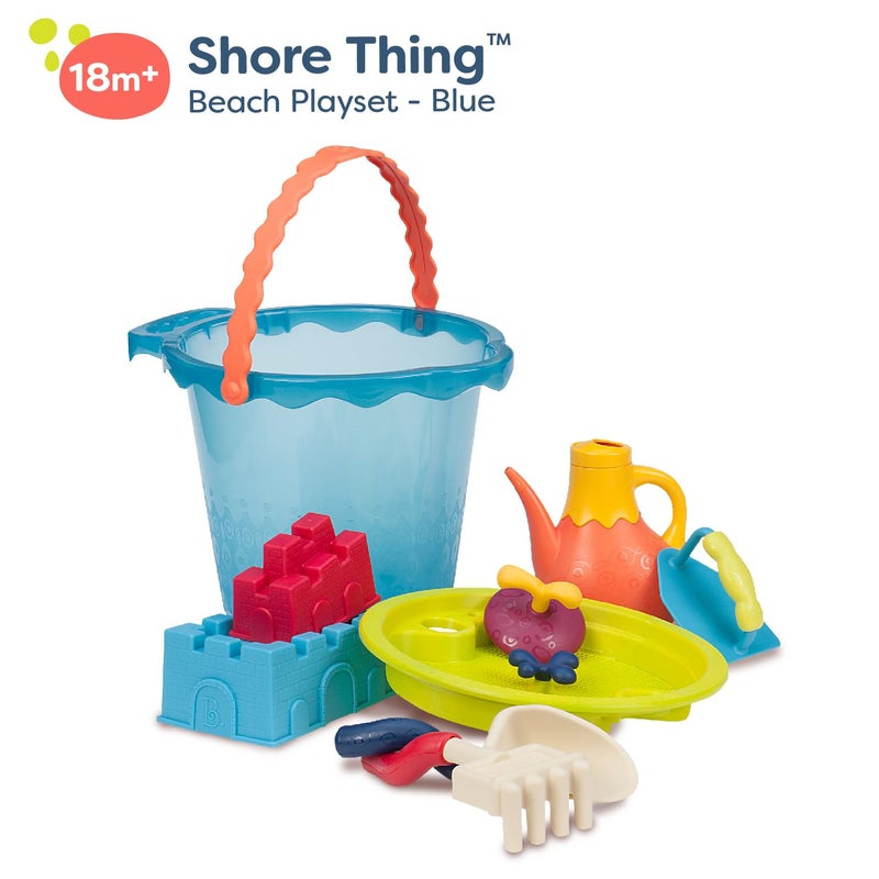 B. toys â€“ Shore Thing Large Bucket Set â€“ Water Play Beach Playset â€“ Bucket Set (Navy) with 11 Funky Sand Toys for Kids â€“ 18 Months+ - Image 5
